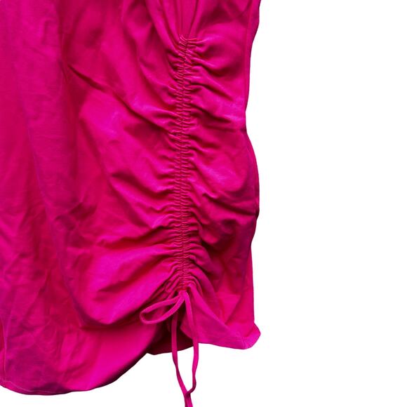 Halogen Side Shirred Dress XL Pink NWOT Sheath High Neck Resort Cruise Cocktail - Picture 5 of 6